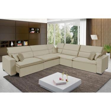 Imagem de Sofá Milão 3.75x3.75m De Canto, Retrátil E Reclinável - Bege