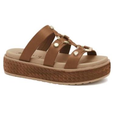 Imagem de Sandália Ramarim Feminina Plataforma Enfeite Ouro 25-43201-Feminino