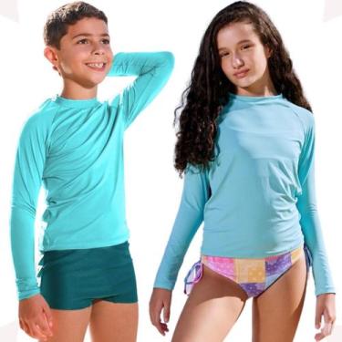 Imagem de Camisa Térmica Infantil Juvenil Proteção Solar Manga Longa Tecido Gela