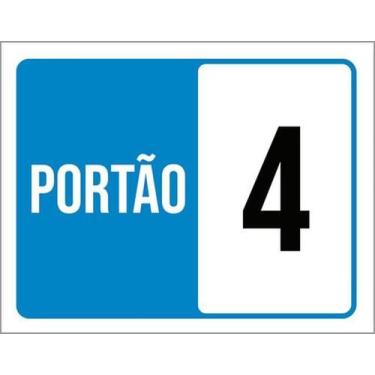 Imagem de Kit 5 Placas Portão Azul 4 27X35 - Sinalizo