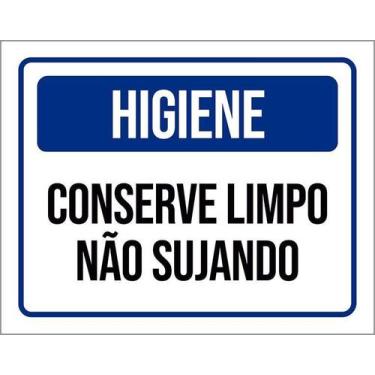 Imagem de Kit 10 Placa Acm Conserve Limpo Não Sujando Azul 18X23 - Sinalizo