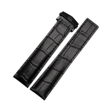 Imagem de Pulseira De Couro Genuíno Masculina 19mm 20mm 22mm Para Tag Heuer Com 