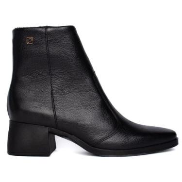 Imagem de Bota Feminina Pegada Burnished Cano Curto Couro Preto, Preto, 37