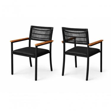 Imagem de Kit 2 Cadeiras Externa Náutica Com Braço Trama Pto Solare