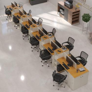 Imagem de Estação de Trabalho 12 Lugares Office Moscou 12 Mesas 10 Armários 1 Buffet Aparador  - Vianossa