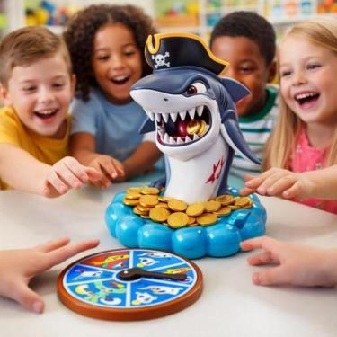 Imagem de Jogo Infantil Mesa Tubarão Pirata Moedas Sharks Pirate Tabuleiro Diver