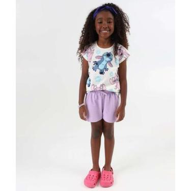 Imagem de Short Infantil Clochard Textura Marisa Tam 4 a 10 Lilá-55098, Lilás, 1