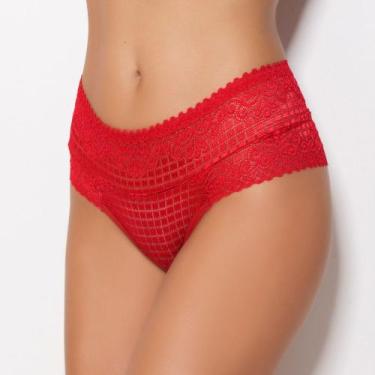 Imagem de Calcinha em Renda de Poliamida Cor:RubiTamanho:G - Kit Mania Lingerie,