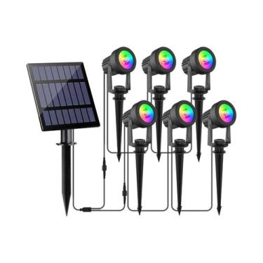 Imagem de Lanterna Solar RGB À Prova d'Água Para Jardim Externo Com 1, 2, 4 Ou 6