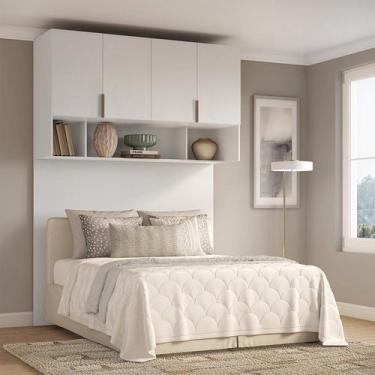 Imagem de Ponte Modulada Cabeceira Aérea Casal 4 Portas 150cm 100% MDF Clean Alt
