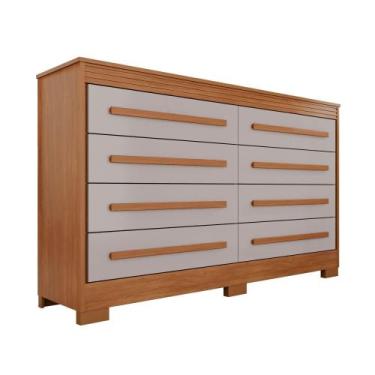 Imagem de Cômoda para Quarto 8 Gavetas Diamante Espresso Móveis Cinamomo / Off W