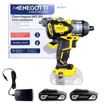Imagem de Chave De Impacto Menegotti MCI20 20V 350Nm 2500RPM Motor Brushless LED