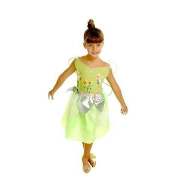 Imagem de Fantasia Fada Sininho Infantil Luxo Completa Com Asas M - Rubies