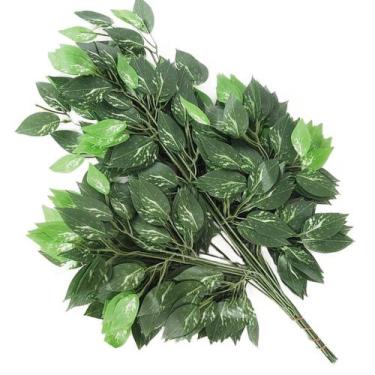 Imagem de Kit 36 Ramos Decoração Arranjo Fícus Artificial Verde 14 Galhos Cada 6