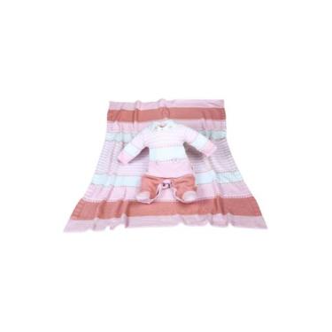 Imagem de Saída Maternidade Listras Rosa Beth Bebe, P, Rosa
