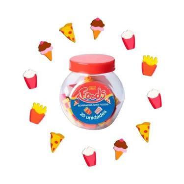 Imagem de Borracha Tilibra Mini Foods Pote com 20 unidades