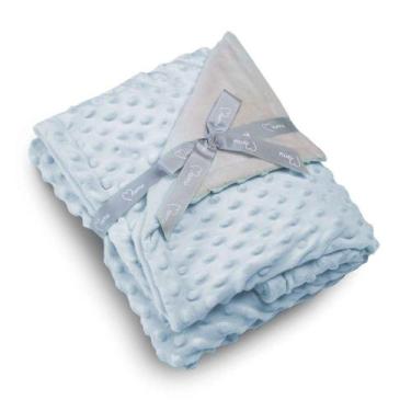 Imagem de Cobertor Bubble Soft Bebê Forro Microfibra Azul 1,10x85Cm - Papi