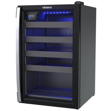 Imagem de Adega Climatizada Venax Piubella Cave 7835 24 Garrafas Porta de Vidro Temperado Preto Fosco 220V