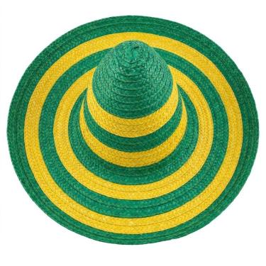 Imagem de Kit 6 Chapéu de Palha Mexicano Grande Brasil Junina