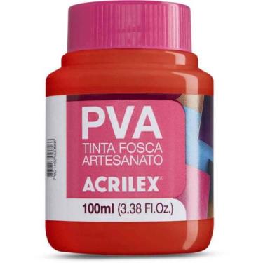 Imagem de Tinta PVA 100ML Vermelho Vivo Pacote com 06 - Acrilex