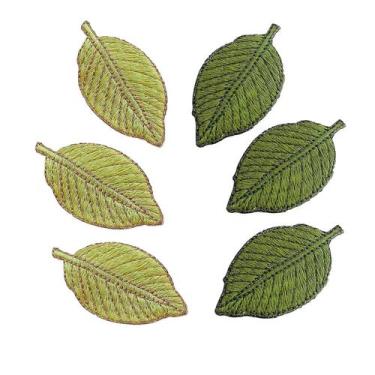 Imagem de Grampos de cabelo yauuzo, bordado à mão, folhas verdes x6