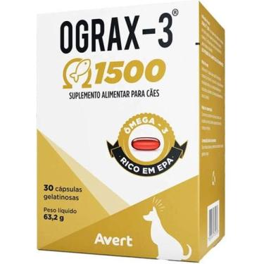 Imagem de Suplemento Ograx-3 1500 para Cães e Gatos  30 Cápsulas