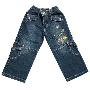 Imagem de Calça Jeans Infantil Menina Bordada Dreyfus Pretty Heart 2-3