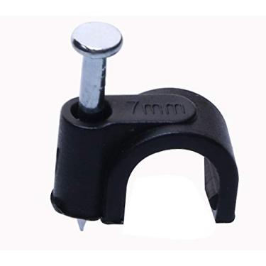 Imagem de Mini Skater 7 mm Diâmetro Círculo Ethernet Cabo de Nylon Grampos com Pregos de Aço, 100 peças/Pacote (7 mm, Preto)