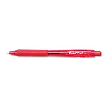 Imagem de Pentel BK440B WOW! Caneta esferográfica retrátil, 1 mm, barril vermelho/tinta, dúzia