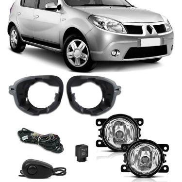 Imagem de Kit Farol de Milha Neblina Renault Sandero 2007 2008 2009 2010 2011 - Interruptor de Alternativo