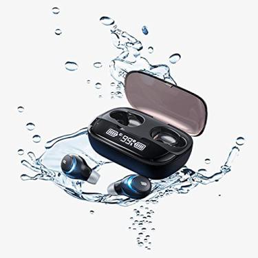 Imagem de Verdadeiros Earbuds sem fio, JINQII M-U8 Fone de Ouvido sem fio Bluetooth 5.0 com Microfone Cancelador de Ruído, Fones de Ouvido Estéreo Hi-Fi TWS à Prova D'água