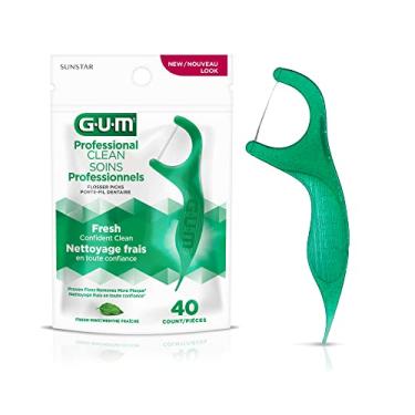 Imagem de Flosser GUM Original, Fio Dental com haste, Sabor Menta, 40 unid., Gum, Verde, 40