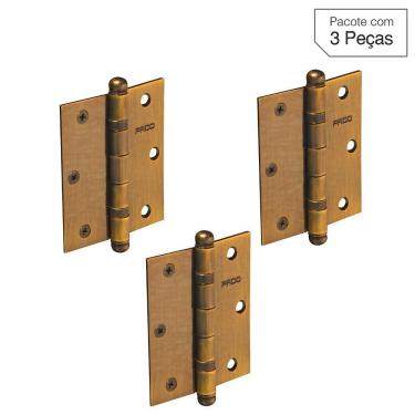 Imagem de Dobradiça Bronze para Porta 3x2,5 " Modelo 3025 IXP 3 peças