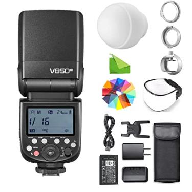 Imagem de Godox V850III Flash Camera Flash Speedlight com Difusor de Flash Godox ML-CD15 2.4G 450 Full Power Pops para câmeras DSLR com sapatas padrão para Canon, Nikon, Sony, etc.