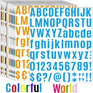 Imagem de Kenkio 972 peças 12 folhas autoadesivas vinil número adesivos alfabeto números adesivos para decoração de boné de graduação, caixa de correio, artesanato faça você mesmo (1 polegada)