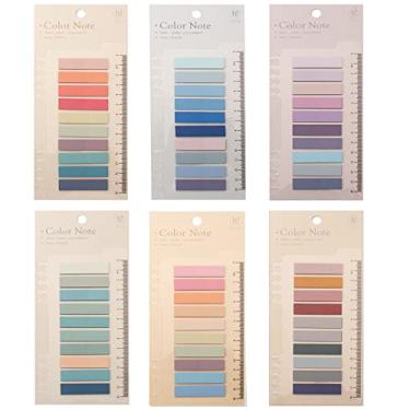 Imagem de Potanro 1200 abas adesivas para livros, abas coloridas para anotação, páginas adesivas transparentes para escrita, notas adesivas para material escolar e material de escritório (6 folhas)