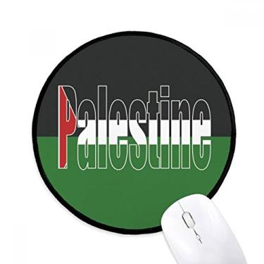 Imagem de DIYthinker Mouse pad com nome da bandeira do país da Palestina para mesa de escritório tapete redondo para computador