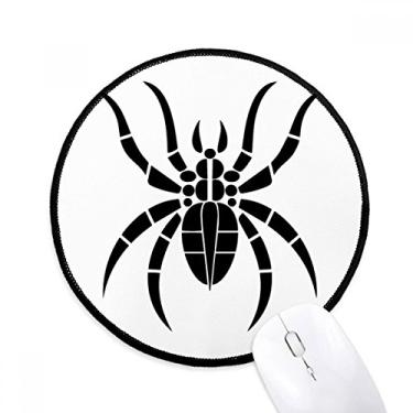 Imagem de DIYthinker Tapete de mouse com ilustração preta de inseto com estampa de aranha para mesa de escritório tapete redondo para computador