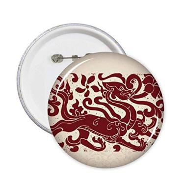 Imagem de Broche de retrato de animal dragão chinês com emblema de botão para decoração 5 peças