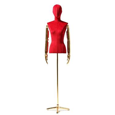 Imagem de Female Mannequin Torso Vestido forma feminina busto manequim torso, modelo feminino com testa e braço, Altezza regolabile/seta/treppiede (Color : Red-2)