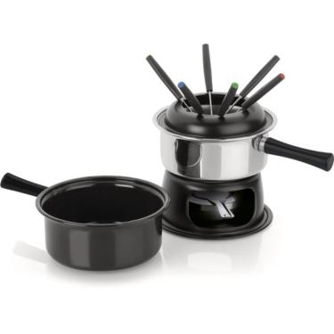 Imagem de Conjunto Fondue Preto 2 Panelas Uma Esmaltada Para Doce