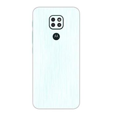 Imagem de Skin Adesivo Traseira Fibra Carbono e outras texturas Para Moto G9 Play (Branco Escovado)