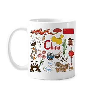 Imagem de China Panda Landscap Caneca de cerâmica com a bandeira nacional