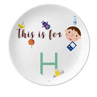 Imagem de Mesa de período de elementos de química, placa de porcelana de hidrogênio em H, prato redondo para jantar