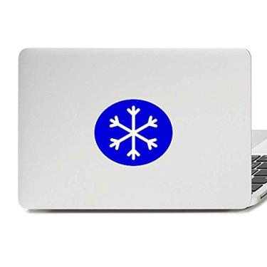 Imagem de Adesivo de notebook com emblema de vinil quadrado azul de neve