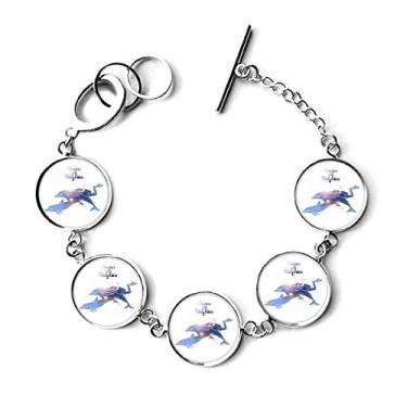 Imagem de DIYthinker Pulseira de natação com golfinhos ilustrada com corrente de bracelete