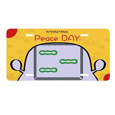 Imagem de DIYthinker Mahjong Barra de bambu 3 azulejos padrão placa etiqueta decoração de carro dia da paz