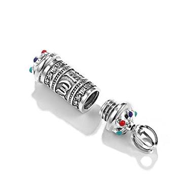 Imagem de Colar de prata pura com pingente de tendência, retrô, colar de prata para homens e mulheres, corrente de pérolas com pingente de prata tailandesa, Mantra com corda para pendurar, P