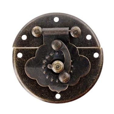 Imagem de Caixa antiga trava de gaveta decorativa hasp jóias caixa de madeira mala hasp bloqueio trava com parafusos vintage latão hardware 53mm YYDFPIIA