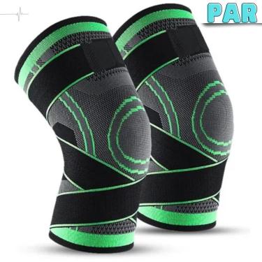 Imagem de par joelheira compressão ajuste reforçado alivio dor joelho-Unissex